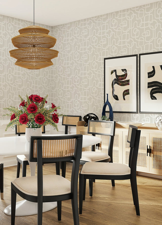 Niko Cream Peel & Stick Wallpaper with Modern Abstract Geometric Pattern - NuWallpaper NUS4941