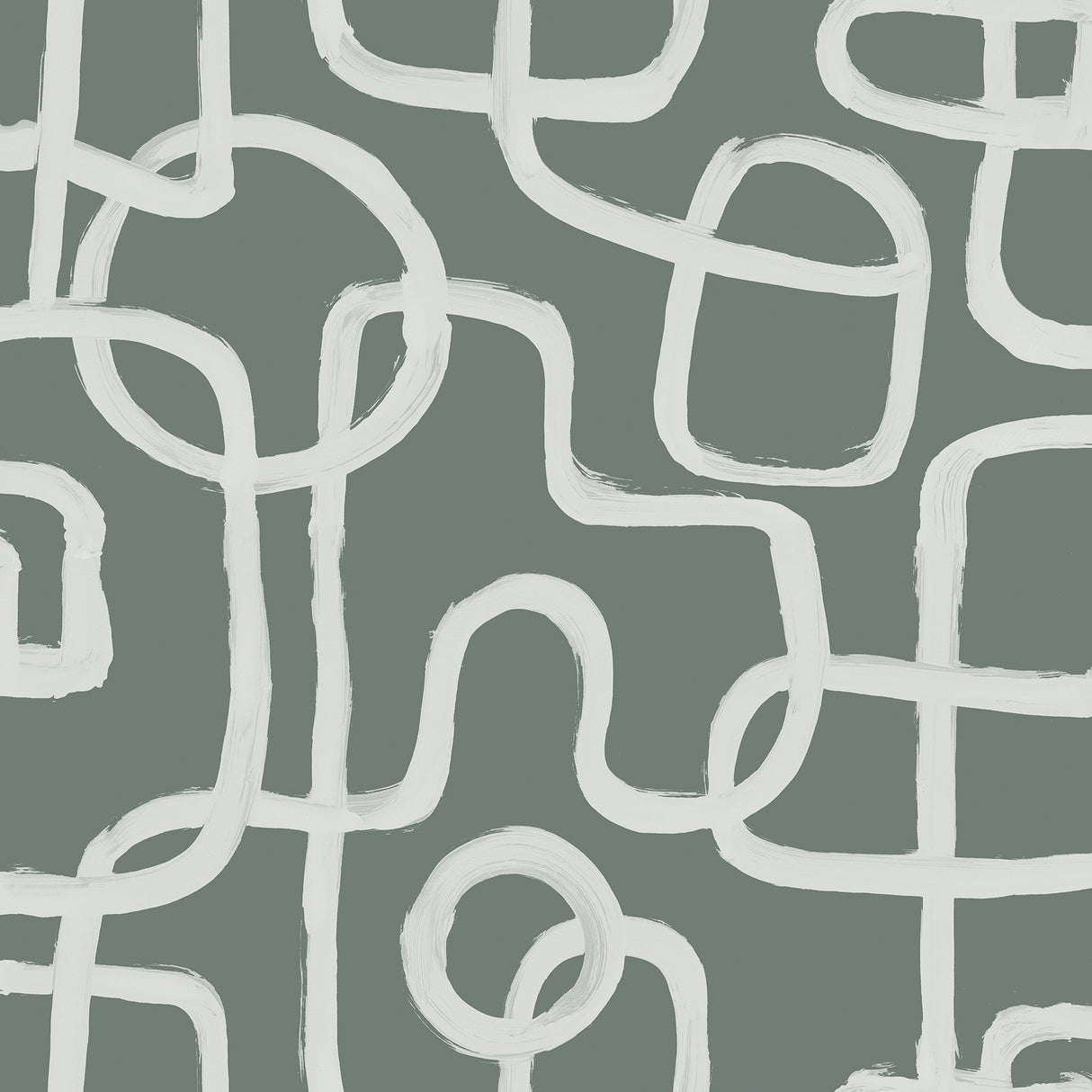 Niko Grey Peel & Stick Wallpaper with Modern Abstract Geometric Looping Motif - NuWallpaper NUS4942