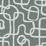 Niko Grey Peel & Stick Wallpaper with Modern Abstract Geometric Looping Motif - NuWallpaper NUS4942