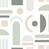 Wiles Sage Peel & Stick Wallpaper with Modern Geometric Abstract Pattern - NuWallpaper NUS4943