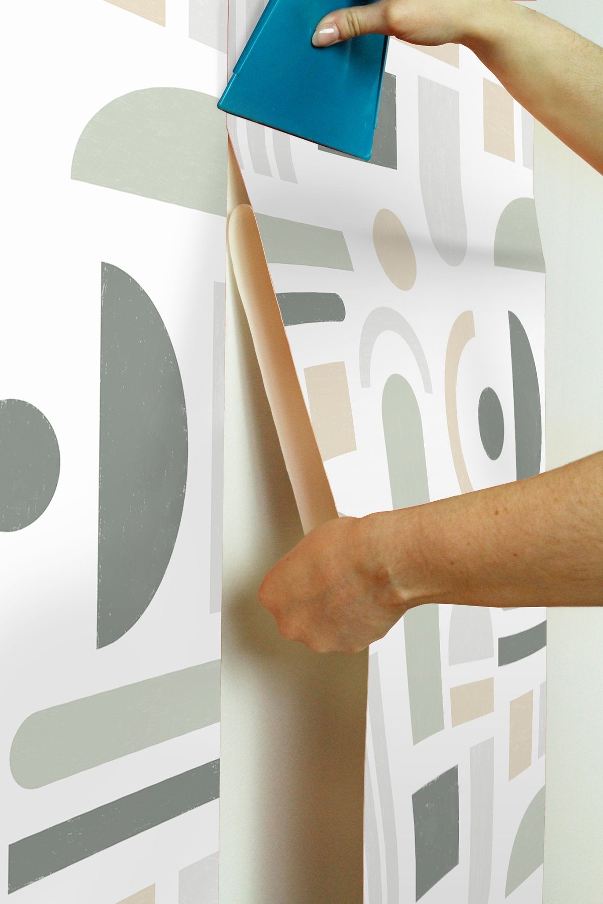 Wiles Sage Peel & Stick Wallpaper with Modern Geometric Abstract Pattern - NuWallpaper NUS4943