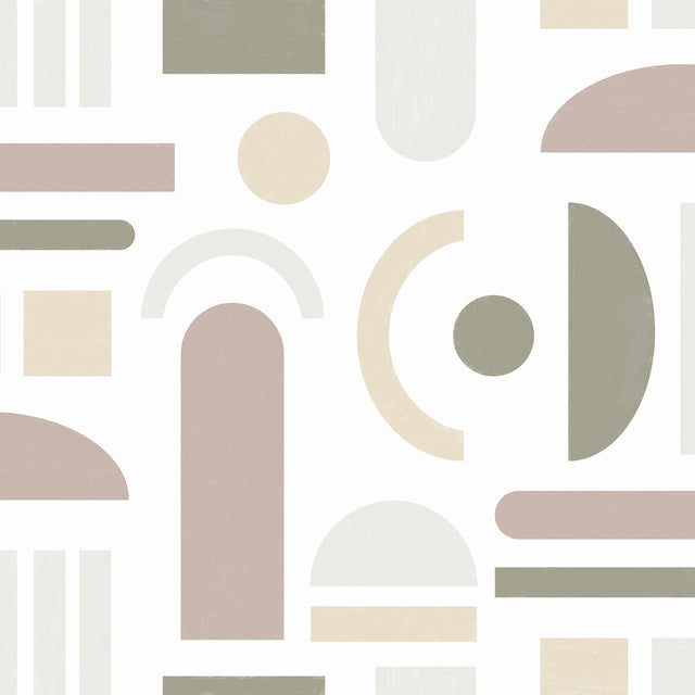 Wiles Terracotta Peel & Stick Wallpaper with Modern Geometric Abstract Pattern - NuWallpaper NUS4944
