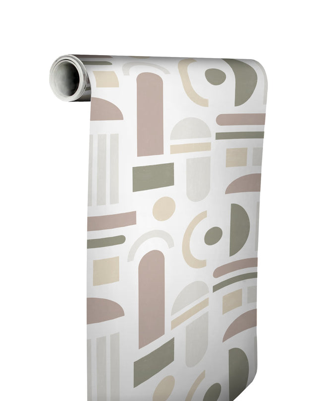 Wiles Terracotta Peel & Stick Wallpaper with Modern Geometric Abstract Pattern - NuWallpaper NUS4944