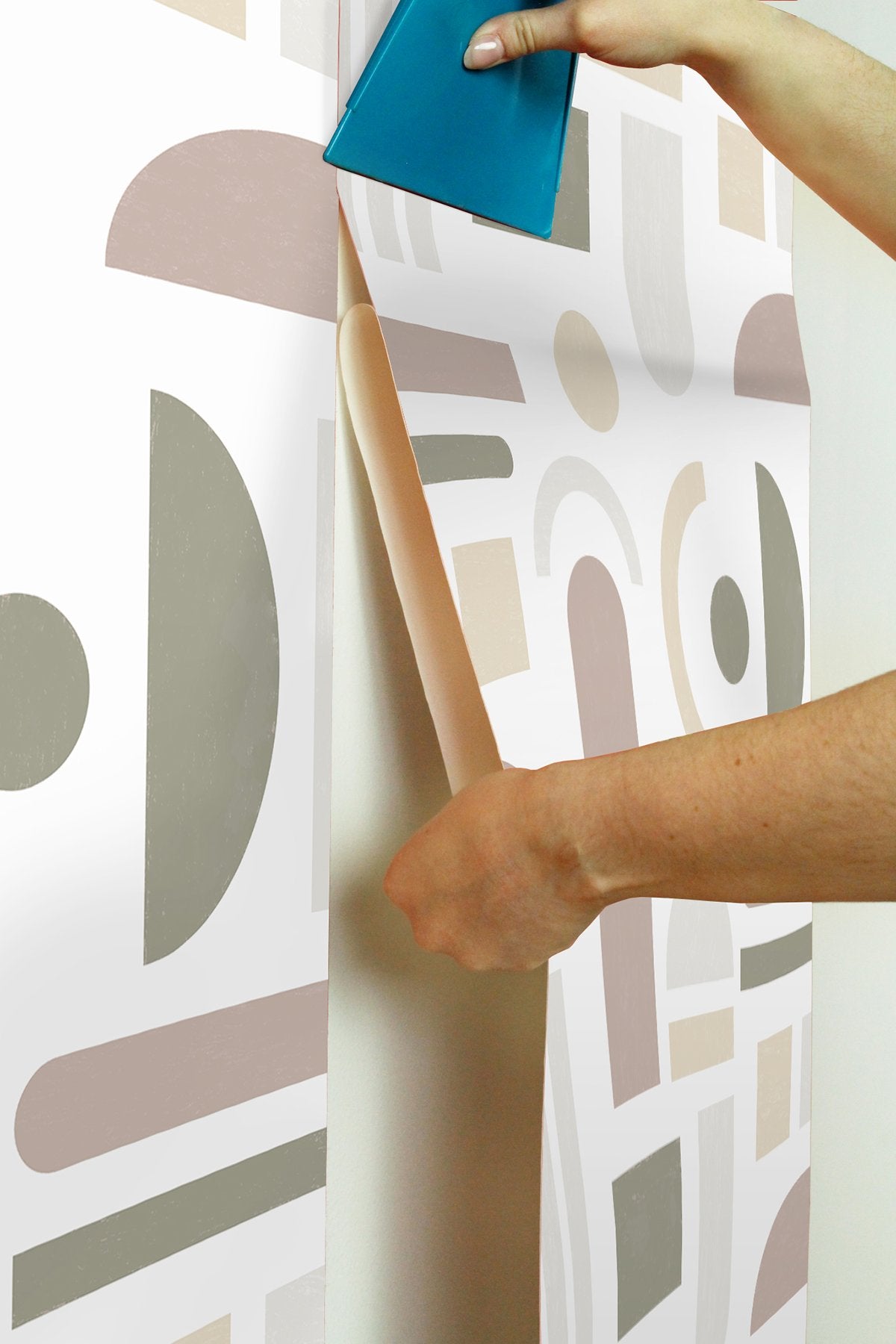 Wiles Terracotta Peel & Stick Wallpaper with Modern Geometric Abstract Pattern - NuWallpaper NUS4944