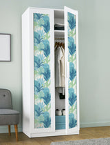 Keilani Teal Peel & Stick Wallpaper with Botanical Trees - NuWallpaper NUS4975