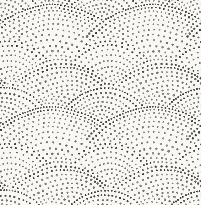 Danton Charcoal Peel & Stick Wallpaper with Whimsical Polka Dots Pattern - NuWallpaper NUS4976