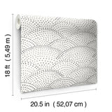 Danton Charcoal Peel & Stick Wallpaper with Whimsical Polka Dots Pattern - NuWallpaper NUS4976