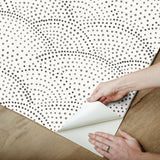Danton Charcoal Peel & Stick Wallpaper with Whimsical Polka Dots Pattern - NuWallpaper NUS4976