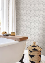 Danton Charcoal Peel & Stick Wallpaper with Whimsical Polka Dots Pattern - NuWallpaper NUS4976