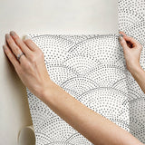 Danton Charcoal Peel & Stick Wallpaper with Whimsical Polka Dots Pattern - NuWallpaper NUS4976