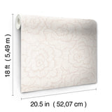 Saraya Pink Peel & Stick Wallpaper with Raised Ink Floral Pattern - NuWallpaper NUS4977