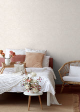 Saraya Pink Peel & Stick Wallpaper with Raised Ink Floral Pattern - NuWallpaper NUS4977