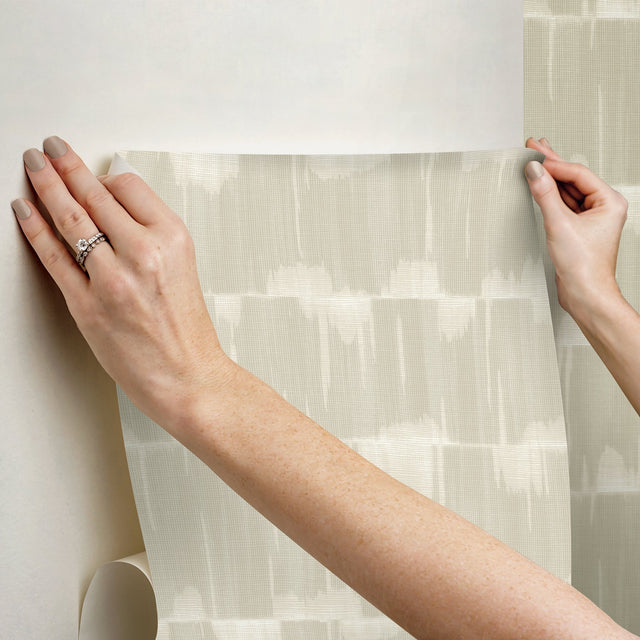 Dallas Beige Peel & Stick Wallpaper with Modern Stripes Pattern - NuWallpaper NUS4979