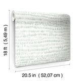 Kylver Seafoam Peel & Stick Wallpaper with Abstract Brushstroke Stripe Pattern - NuWallpaper NUS4980