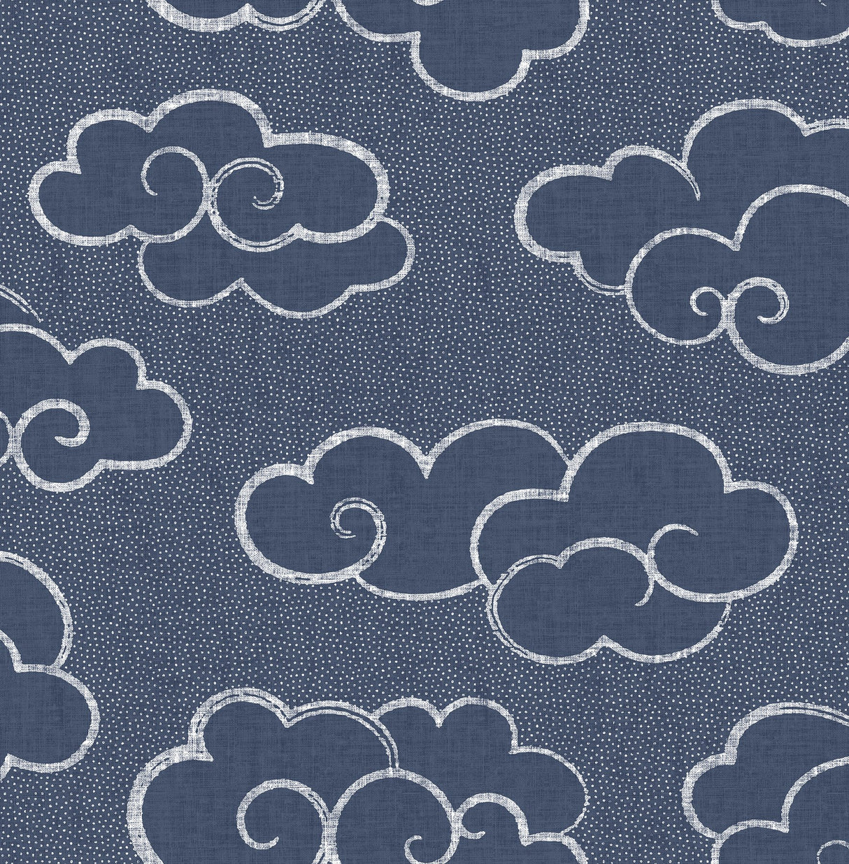 Alto Navy Peel & Stick Wallpaper with Whimsical Cloud Graphics - NuWallpaper NUS4981