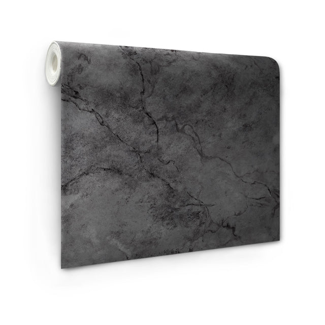 Hayden Black Marble Peel & Stick Wallpaper with Faux Effects Pattern, Industrial Style - NuWallpaper NUS4984