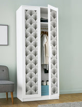 Amari Grey Peel & Stick Wallpaper with Art Deco Fan Ogee - NuWallpaper NUS4985
