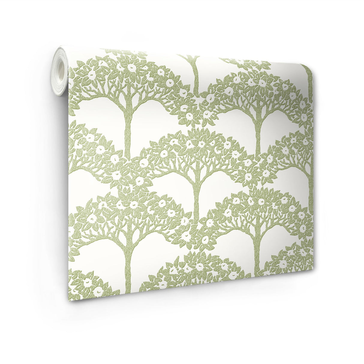Finley Green Peel & Stick Wallpaper with Raised Ink Botanical Tree Pattern, Transitional Style - NuWallpaper NUS4987