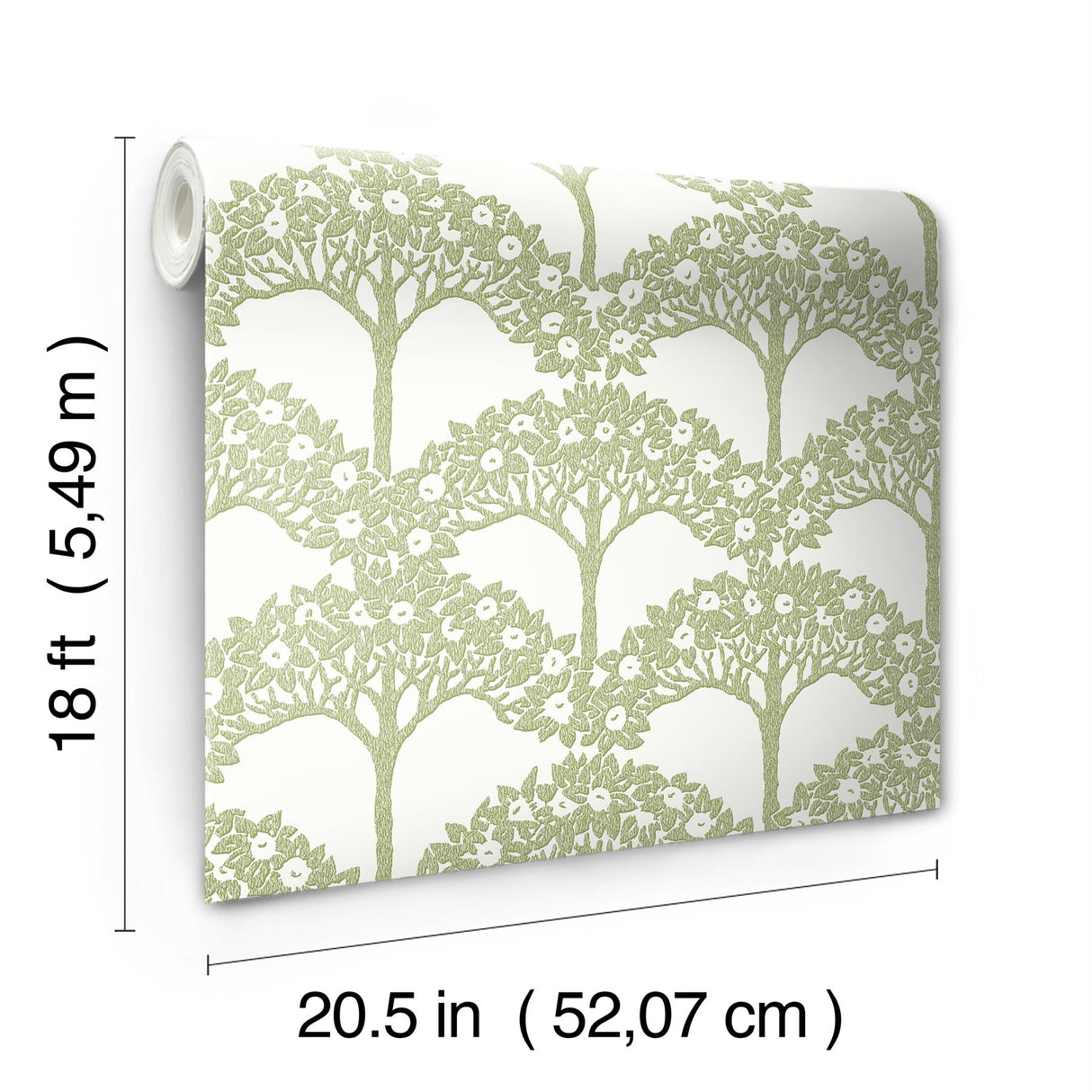 Finley Green Peel & Stick Wallpaper with Raised Ink Botanical Tree Pattern, Transitional Style - NuWallpaper NUS4987