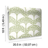 Finley Green Peel & Stick Wallpaper with Raised Ink Botanical Tree Pattern, Transitional Style - NuWallpaper NUS4987