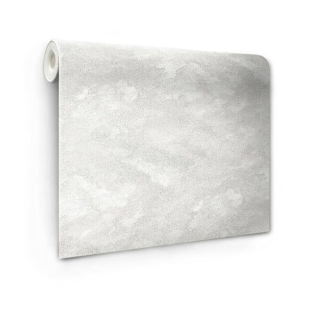 Declan Light Grey Peel & Stick Wallpaper with Modern Cloud Pattern, Raised Ink Texture - NuWallpaper NUS4988
