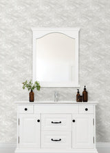 Declan Light Grey Peel & Stick Wallpaper with Modern Cloud Pattern, Raised Ink Texture - NuWallpaper NUS4988