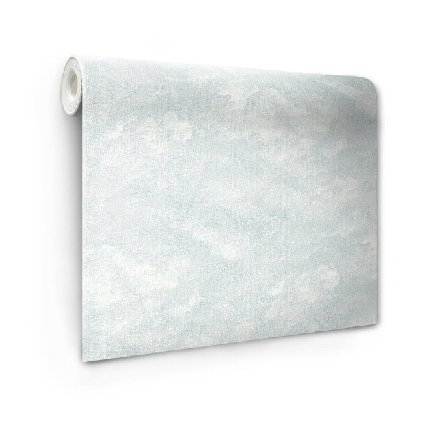 Declan Blue Peel & Stick Wallpaper with Raised Ink Clouds Pattern, Modern Style - NuWallpaper NUS4989