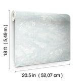 Declan Blue Peel & Stick Wallpaper with Raised Ink Clouds Pattern, Modern Style - NuWallpaper NUS4989