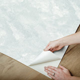 Declan Blue Peel & Stick Wallpaper with Raised Ink Clouds Pattern, Modern Style - NuWallpaper NUS4989