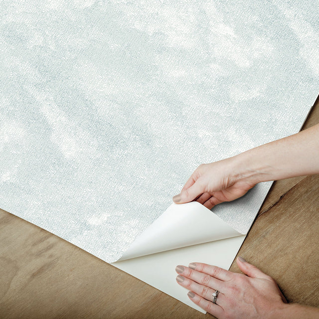 Declan Blue Peel & Stick Wallpaper with Raised Ink Clouds Pattern, Modern Style - NuWallpaper NUS4989
