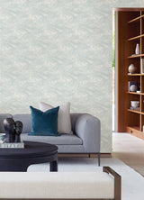 Declan Blue Peel & Stick Wallpaper with Raised Ink Clouds Pattern, Modern Style - NuWallpaper NUS4989