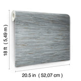 Grassweave Blue Peel & Stick Wallpaper with Faux Grasscloth Pattern - NuWallpaper NUS4991