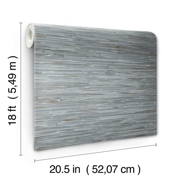 Grassweave Blue Peel & Stick Wallpaper with Faux Grasscloth Pattern - NuWallpaper NUS4991