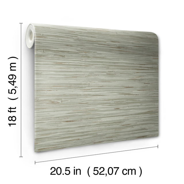 Grassweave Green Faux Grasscloth Peel & Stick Wallpaper with Raised Ink Texture - NuWallpaper NUS4993