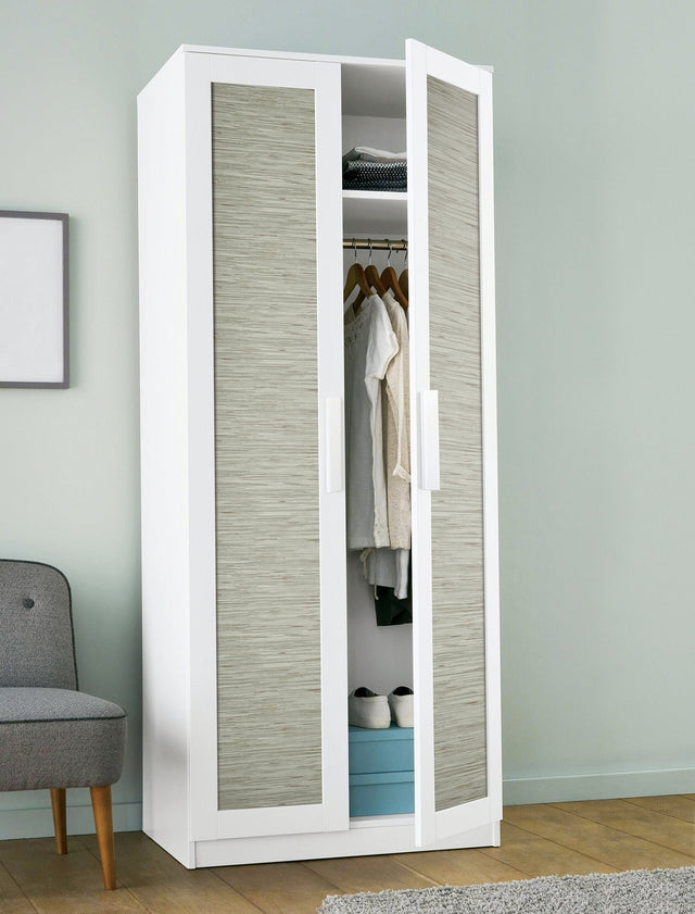 Grassweave Green Faux Grasscloth Peel & Stick Wallpaper with Raised Ink Texture - NuWallpaper NUS4993