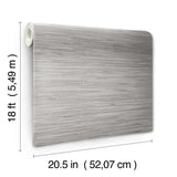 Grassweave Grey Peel & Stick Wallpaper with Faux Grasscloth Texture - NuWallpaper NUS4994