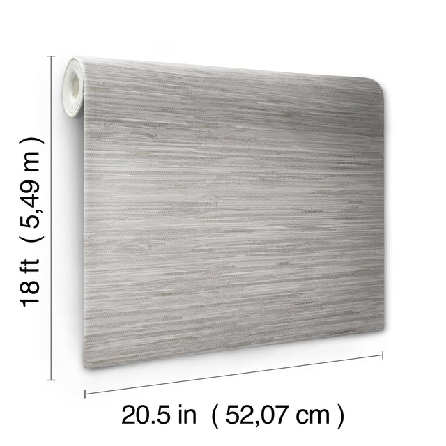 Grassweave Grey Peel & Stick Wallpaper with Faux Grasscloth Texture - NuWallpaper NUS4994