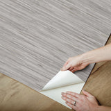 Grassweave Grey Peel & Stick Wallpaper with Faux Grasscloth Texture - NuWallpaper NUS4994