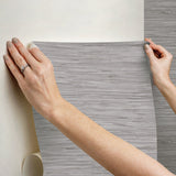 Grassweave Grey Peel & Stick Wallpaper with Faux Grasscloth Texture - NuWallpaper NUS4994
