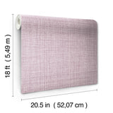 Lansdowne Purple Peel & Stick Wallpaper with Fabric Texture - NuWallpaper NUS4995