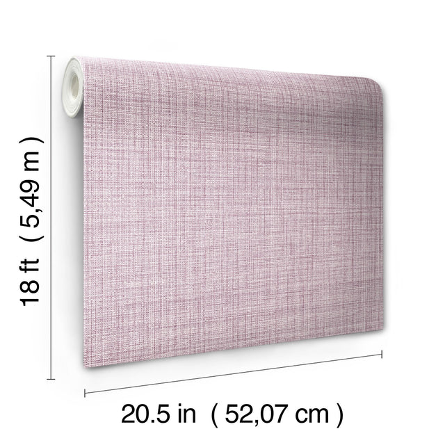Lansdowne Purple Peel & Stick Wallpaper with Fabric Texture - NuWallpaper NUS4995