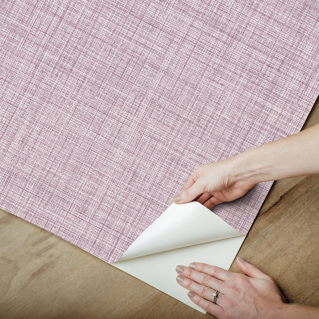Lansdowne Purple Peel & Stick Wallpaper with Fabric Texture - NuWallpaper NUS4995