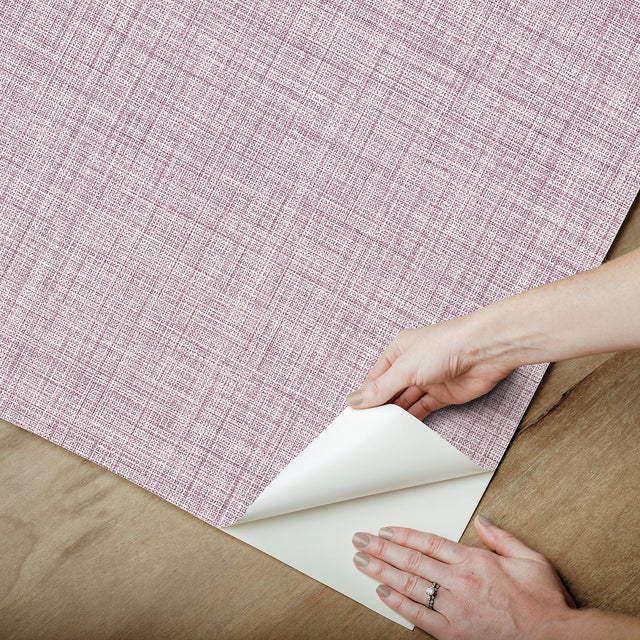 Lansdowne Purple Peel & Stick Wallpaper with Fabric Texture - NuWallpaper NUS4995