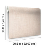 Lansdowne Peach Peel & Stick Wallpaper with Fabric Texture Pattern - NuWallpaper NUS4996