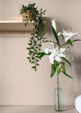 Lansdowne Peach Peel & Stick Wallpaper with Fabric Texture Pattern - NuWallpaper NUS4996