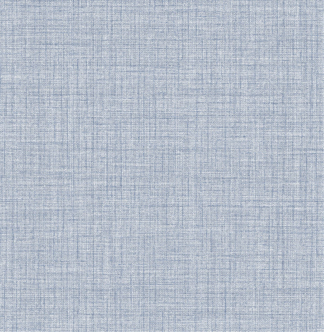 Lansdowne Blue Peel & Stick Wallpaper with Fabric Texture Pattern, Traditional Style - NuWallpaper NUS4997