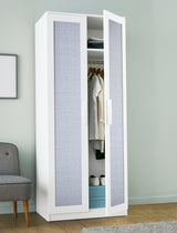 Lansdowne Blue Peel & Stick Wallpaper with Fabric Texture Pattern, Traditional Style - NuWallpaper NUS4997