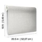 Lansdowne Grey Peel & Stick Wallpaper with Fabric Texture Motif - NuWallpaper NUS4998