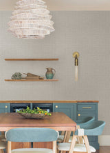 Lansdowne Grey Peel & Stick Wallpaper with Fabric Texture Motif - NuWallpaper NUS4998