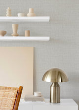 Lansdowne Grey Peel & Stick Wallpaper with Fabric Texture Motif - NuWallpaper NUS4998